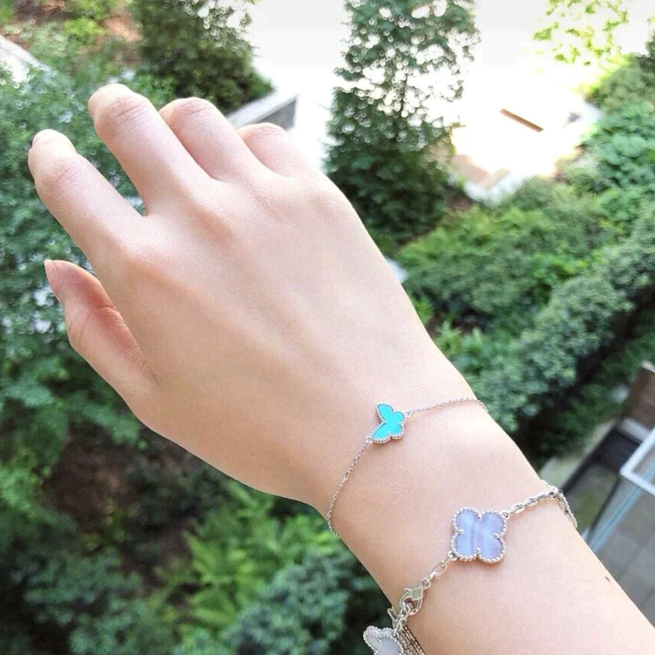 [Basjewels]BUTTERFLY TURQUOISE BUTTERFLY BRACELET SILVER