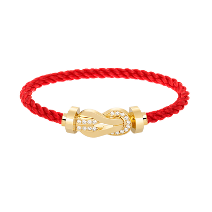 [baslovejewels]CHANCE LARGE 8 FIGURE BUCKLE HALF DIAMOND BRACELET GOLD