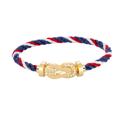[baslovejewels]CHANCE LARGE 8 FIGURE BUCKLE HALF DIAMOND BRACELET GOLD