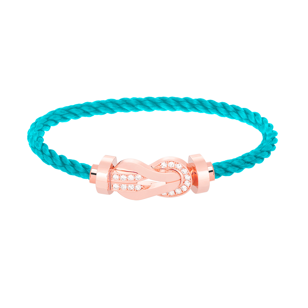 [baslovejewels]CHANCE LARGE 8 FIGURE BUCKLE HALF DIAMOND BRACELET ROSE GOLD