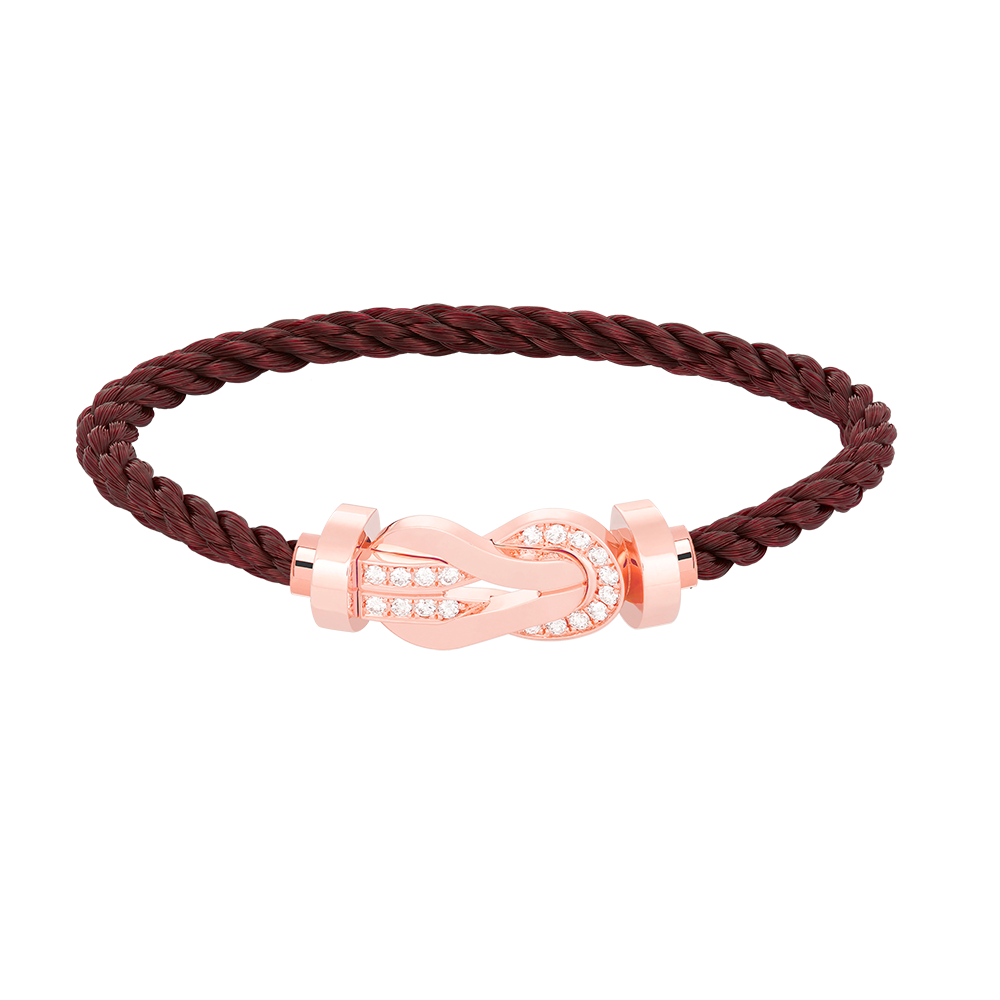 [baslovejewels]CHANCE LARGE 8 FIGURE BUCKLE HALF DIAMOND BRACELET ROSE GOLD