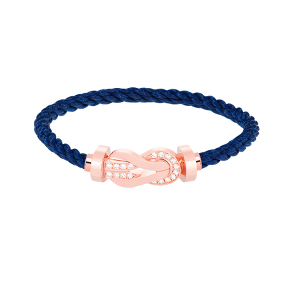 [baslovejewels]CHANCE LARGE 8 FIGURE BUCKLE HALF DIAMOND BRACELET ROSE GOLD
