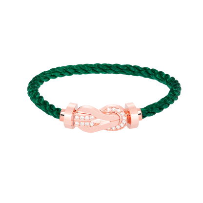[baslovejewels]CHANCE LARGE 8 FIGURE BUCKLE HALF DIAMOND BRACELET ROSE GOLD
