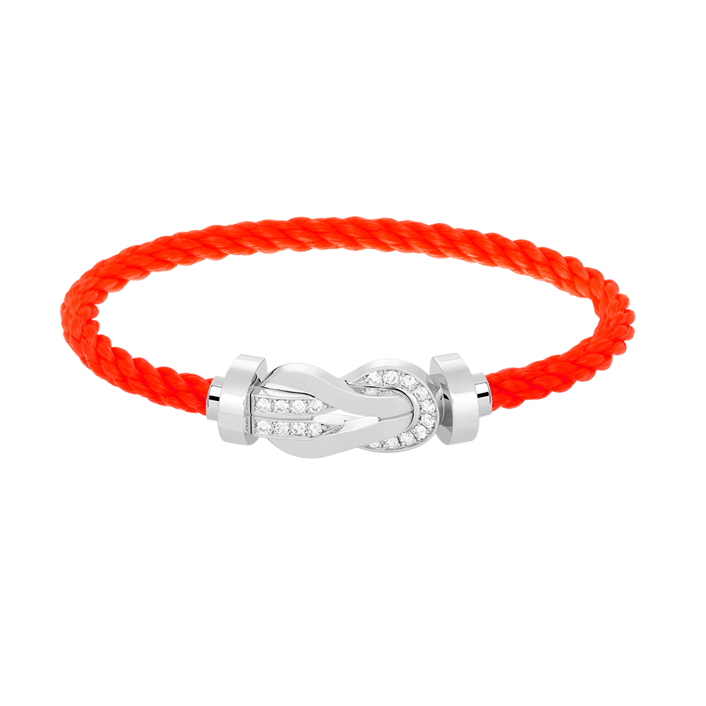 [baslovejewels]CHANCE LARGE 8 FIGURE BUCKLE HALF DIAMOND BRACELET SILVER