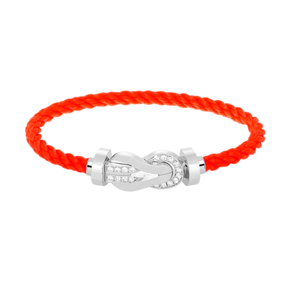[baslovejewels]CHANCE LARGE 8 FIGURE BUCKLE HALF DIAMOND BRACELET SILVER