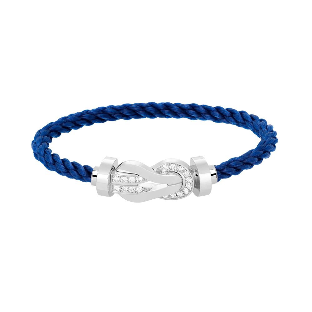 [baslovejewels]CHANCE LARGE 8 FIGURE BUCKLE HALF DIAMOND BRACELET SILVER