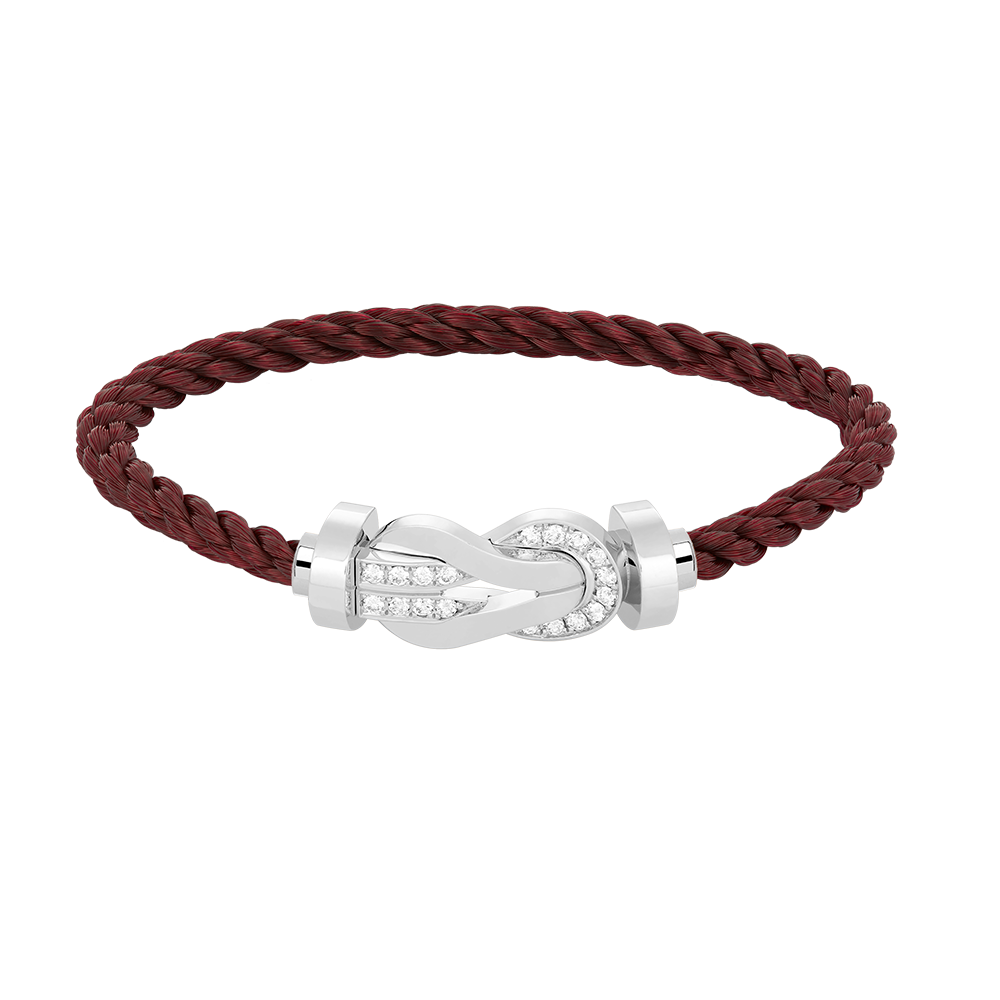 [baslovejewels]CHANCE LARGE 8 FIGURE BUCKLE HALF DIAMOND BRACELET SILVER
