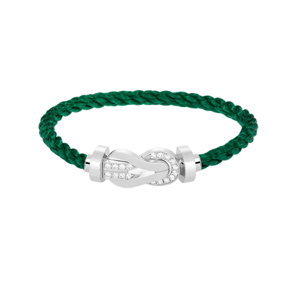 [baslovejewels]CHANCE LARGE 8 FIGURE BUCKLE HALF DIAMOND BRACELET SILVER