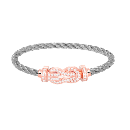 [Basjewels]CHANCE LARGE 8 FIGURE BUCKLE FULL DIAMOND BRACELET ROSE GOLD