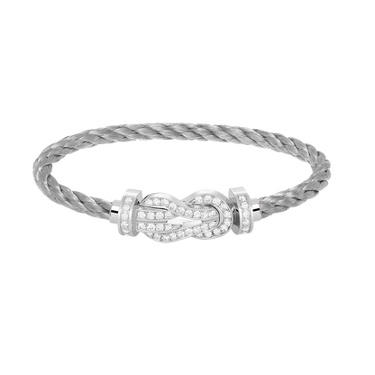 [baslovejewels]CHANCE LARGE 8 FIGURE BUCKLE FULL DIAMOND BRACELET SILVER