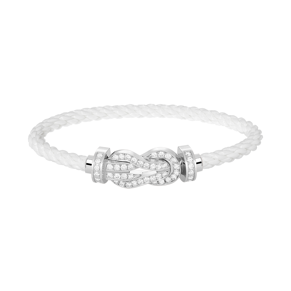 [Basjewels]CHANCE LARGE 8 FIGURE BUCKLE FULL DIAMOND BRACELET SILVER