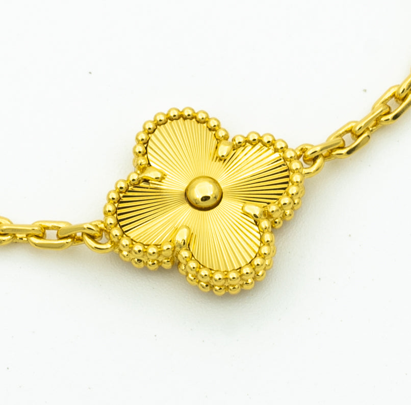 [Basjewels]CLOVER BRACELET 5 MOTIFS GOLD DIAMOND