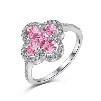 [baslovejewels]Luxurious Eternity Flower Shape Banquet Ring