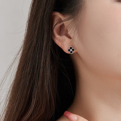 [BASLOVE]Four-Leaf Clover Flower Shape Exquisite Earrings