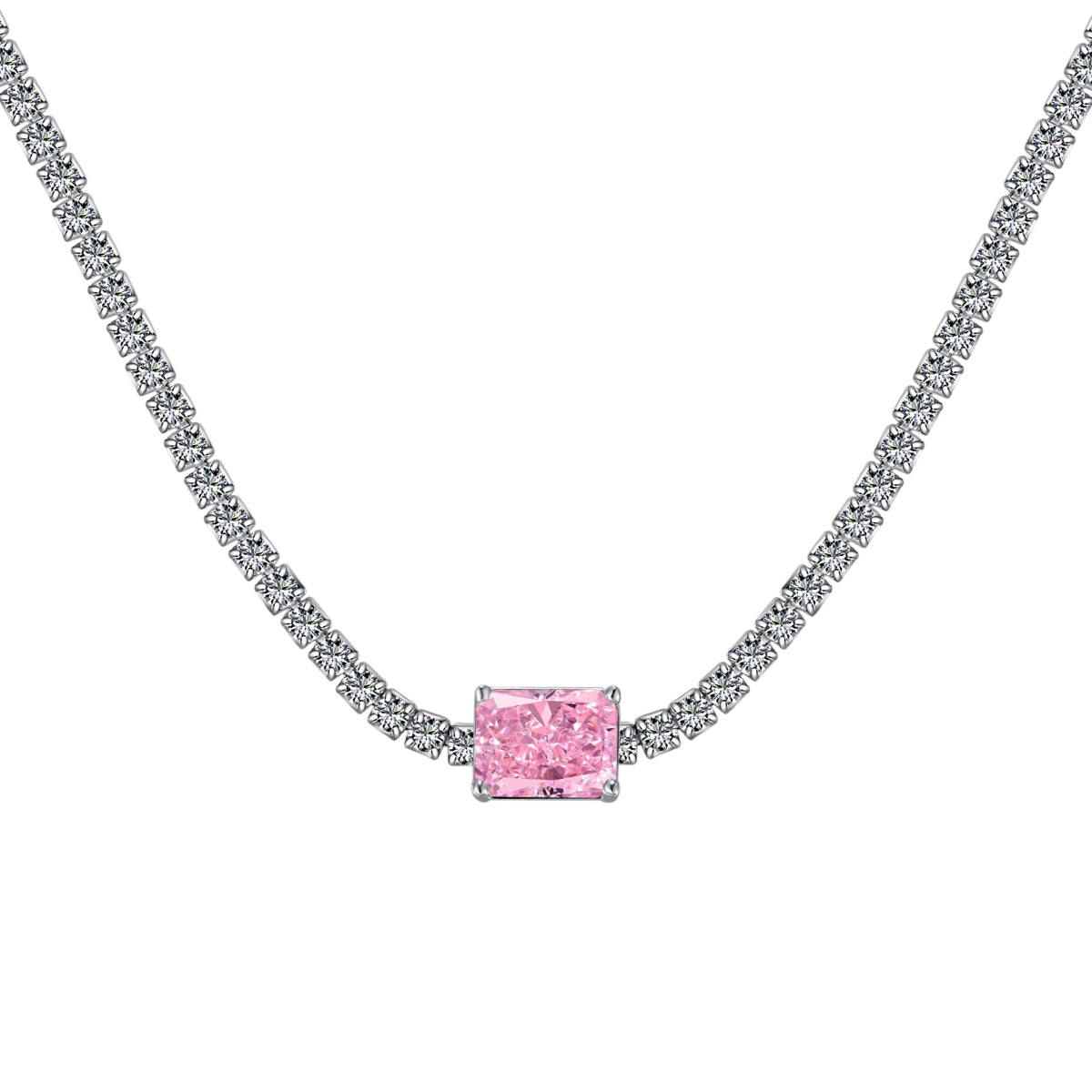 [baslovejewels]2.0 carat Ornate Emerald Cut Necklace