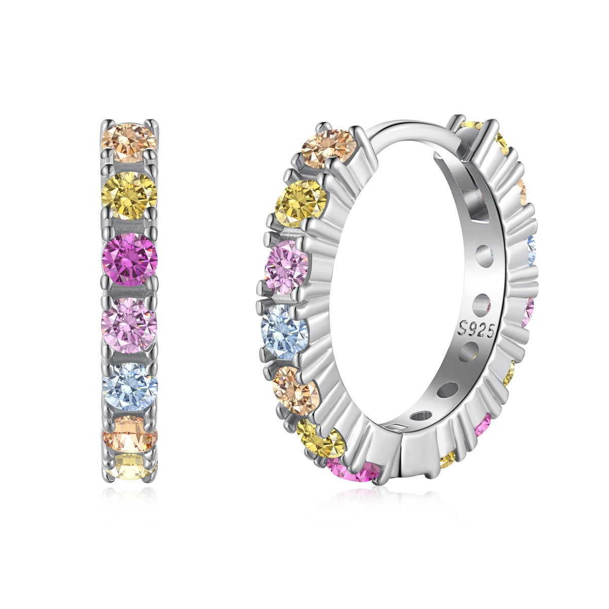 [baslovejewels]Radiant Colorful Round Cut Earrings