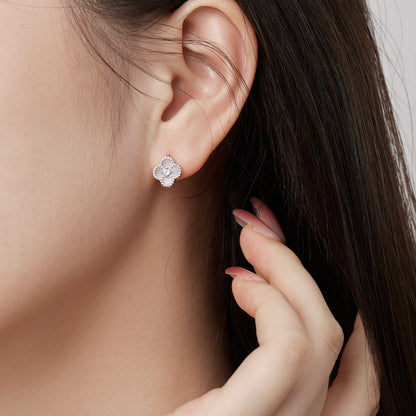 [BASLOVE]Four-Leaf Clover Flower Shape Exquisite Earrings