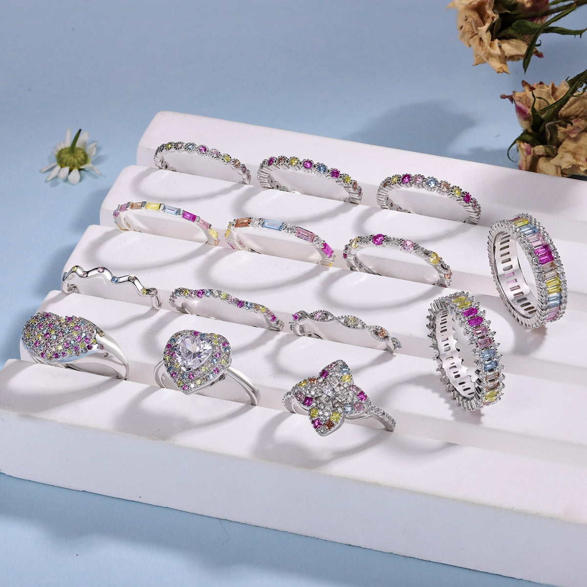 [baslovejewels]Radiant Sparkling Round Cut Daily Ring