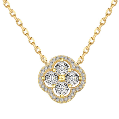 [BASLOVE]Exquisite Necklace With Four-Leaf Clover Flower Design