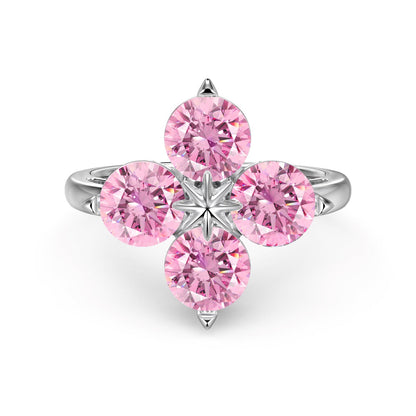 [baslovejewels]Four-Leaf Clover Eight-Pointed Star Ring