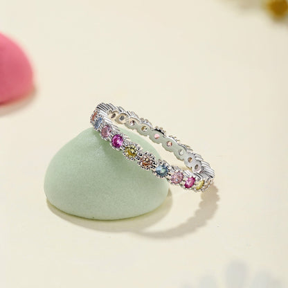 [baslovejewels]Exquisite Colorful Round Cut Party Ring