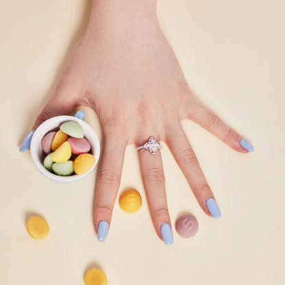 [baslovejewels]Luxurious Colorful Flower Shape Banquet Ring