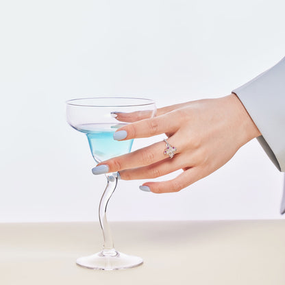 [baslovejewels]Luxurious Colorful Flower Shape Banquet Ring