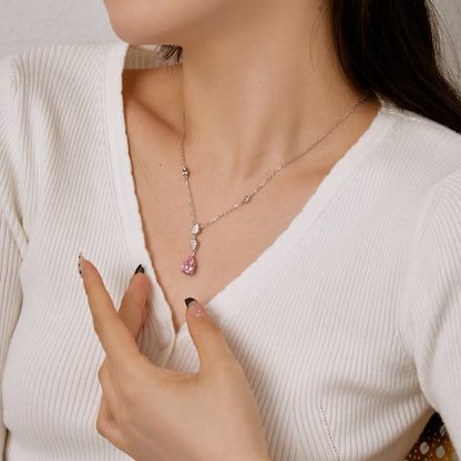 [baslovejewels]Dazzling Pear Cut Necklace