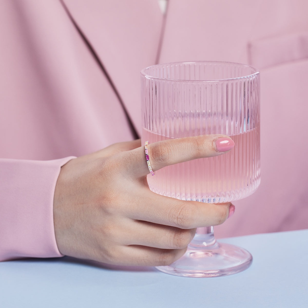 [baslovejewels]Exquisite Multicolored Emerald Cut Daily Ring