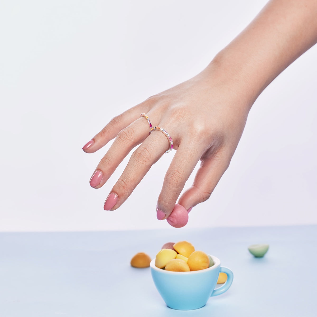 [baslovejewels]Exquisite Multicolored Emerald Cut Daily Ring