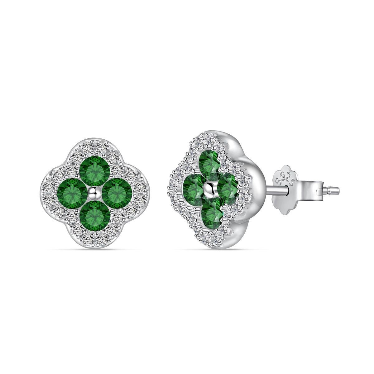 [BASLOVE]Four-Leaf Clover Flower Shaped Earrings