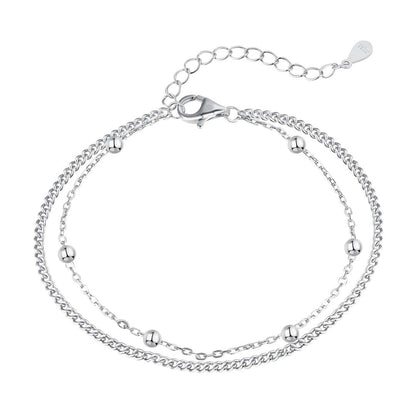 [baslovejewels]Delicate Bead Double Layer Bracelet