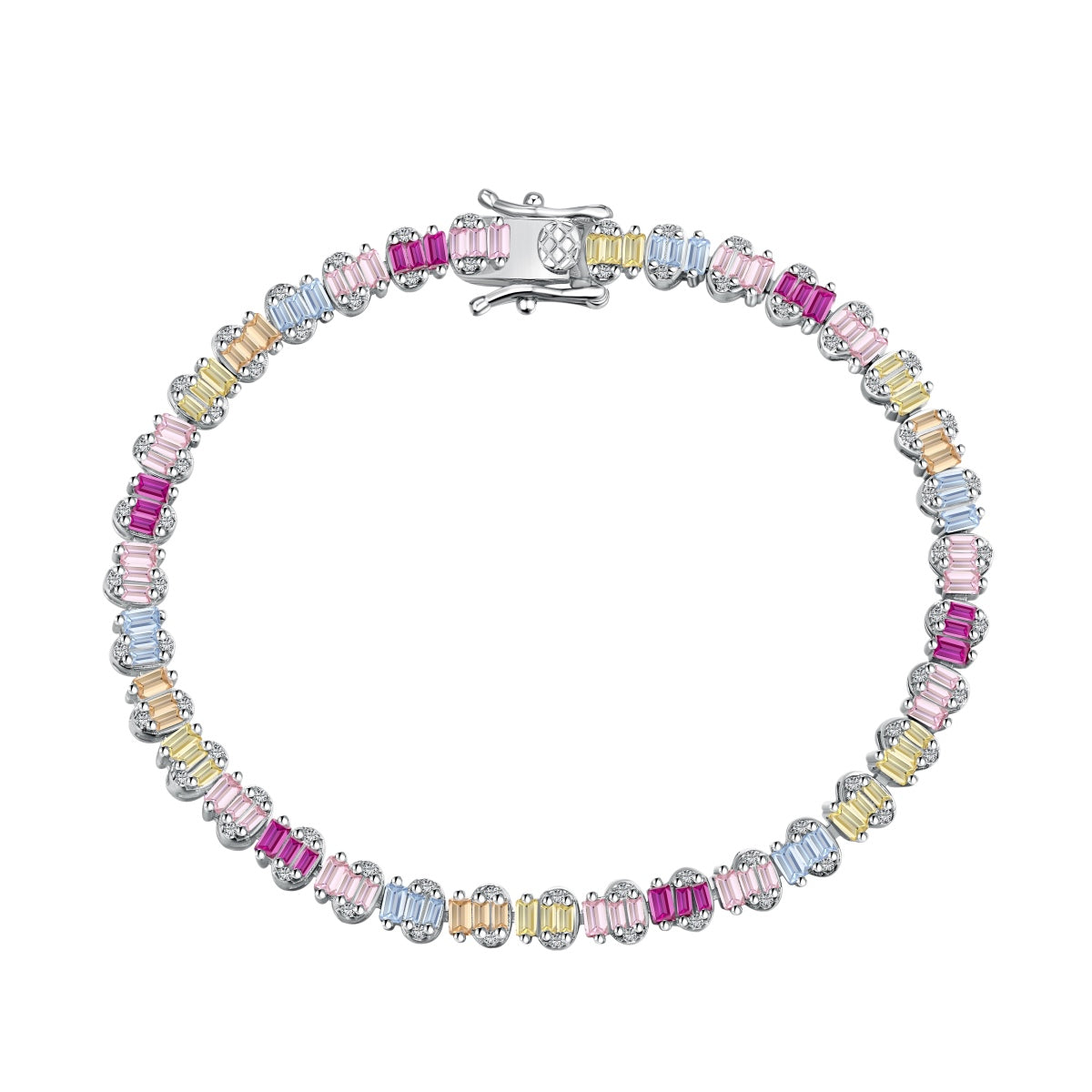 [baslovejewels]Delicate Colorful Emerald Cut Party Bracelet