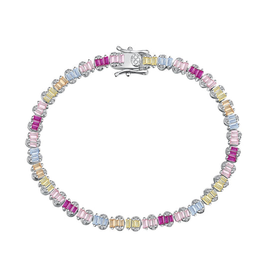 [baslovejewels]Delicate Colorful Emerald Cut Party Bracelet