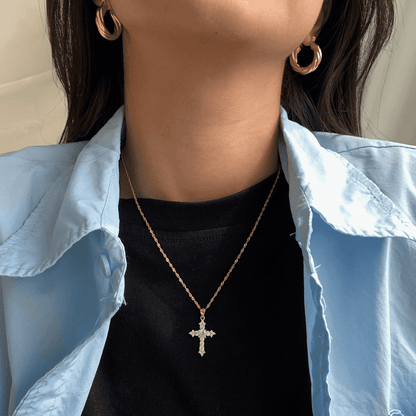 [baslovejewels]Delicate Cross Shape Necklace