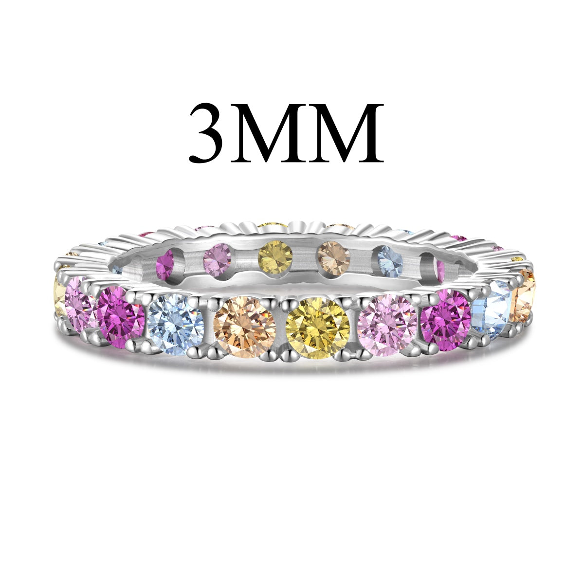 [baslovejewels]Dazzling Lustrous Round Cut Tennis Ring