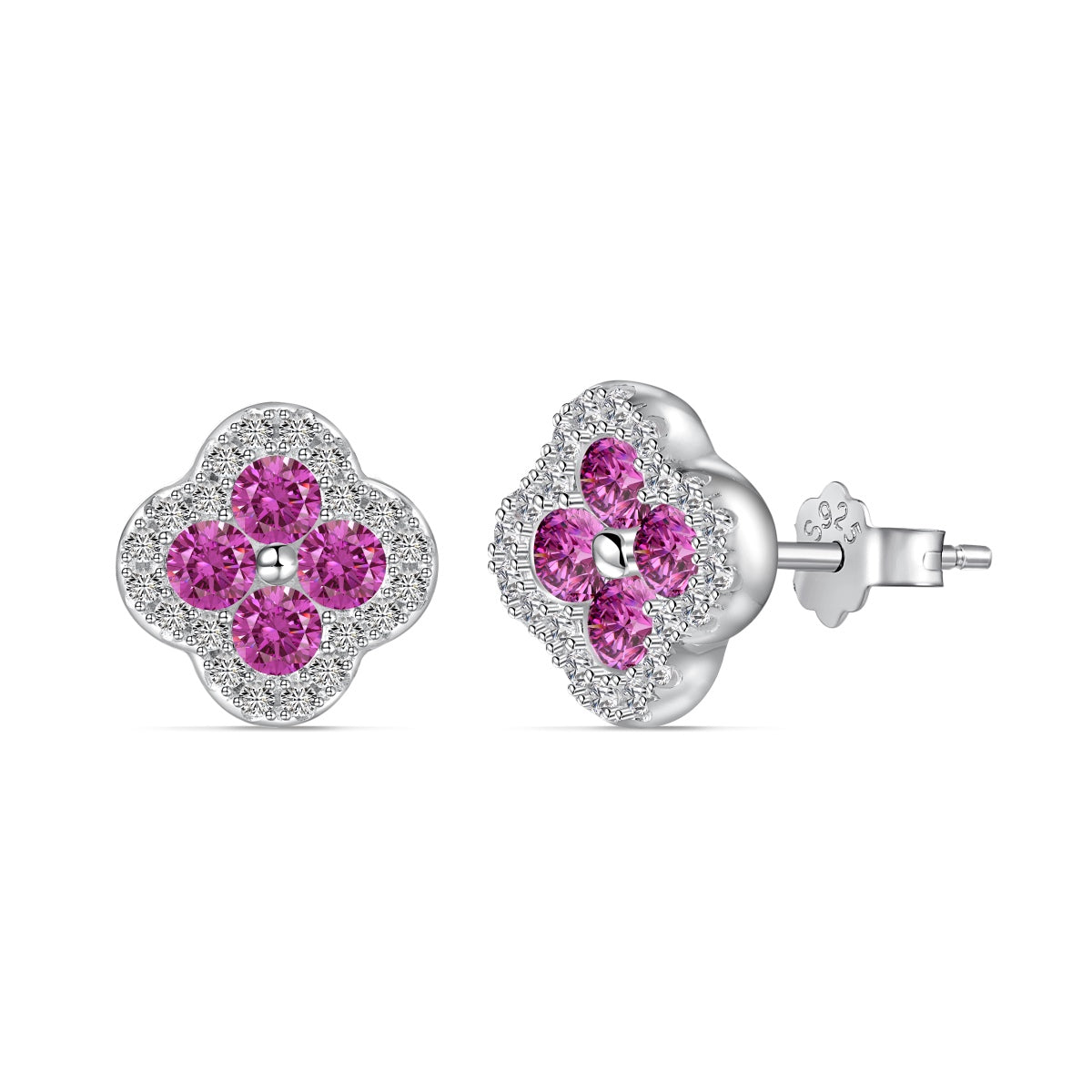 [baslovejewels]Four-Leaf Clover Flower Shaped Earrings