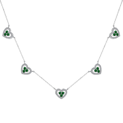 [baslovejewels]Sparkling Five Heart Necklace