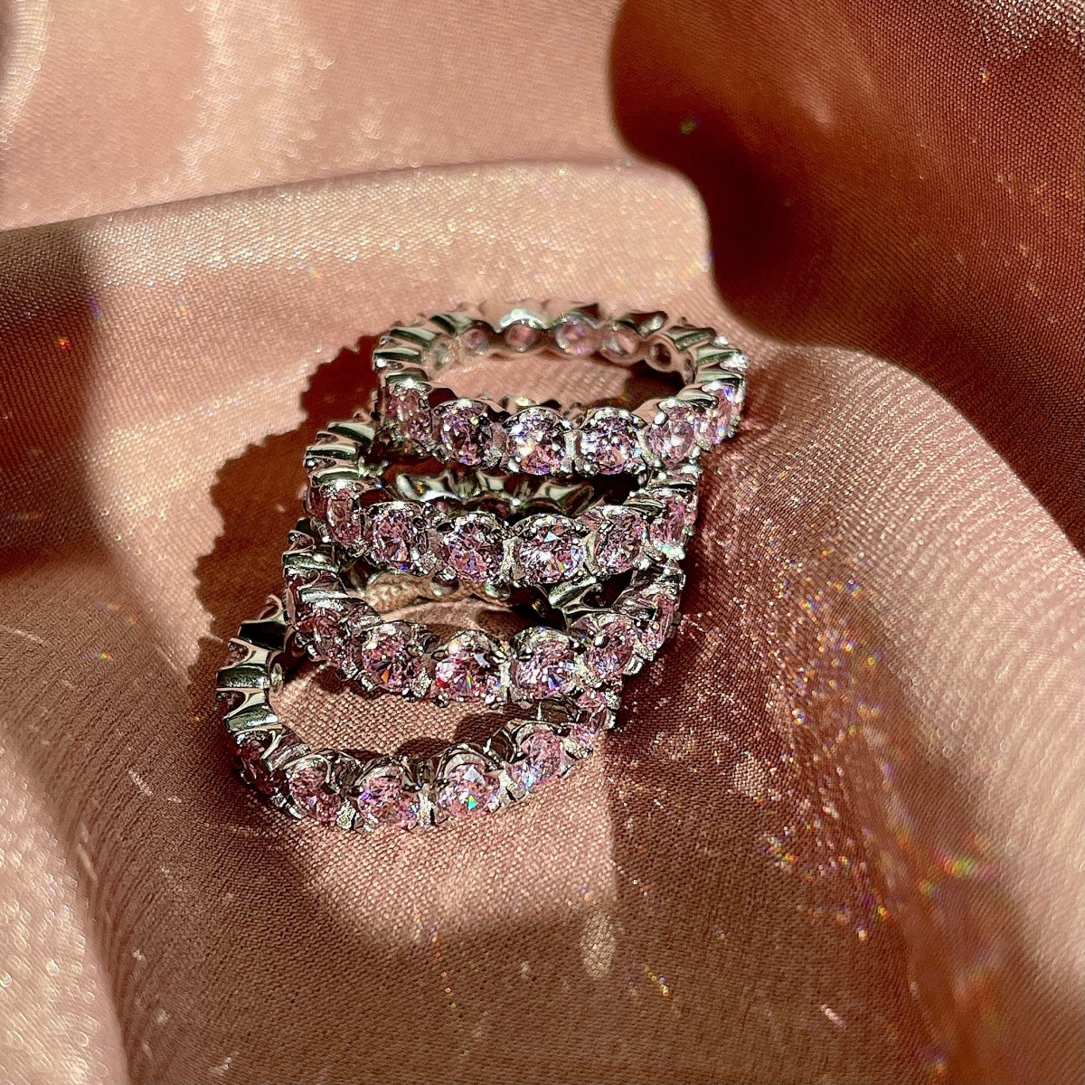 [baslovejewels]Eternity Round Cut Tennis Ring