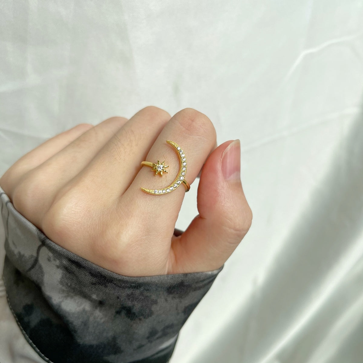 [baslovejewels]Eternity Moon & Star Ring