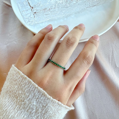 [baslovejewels]Delicate Sparkling Round Cut Daily Ring