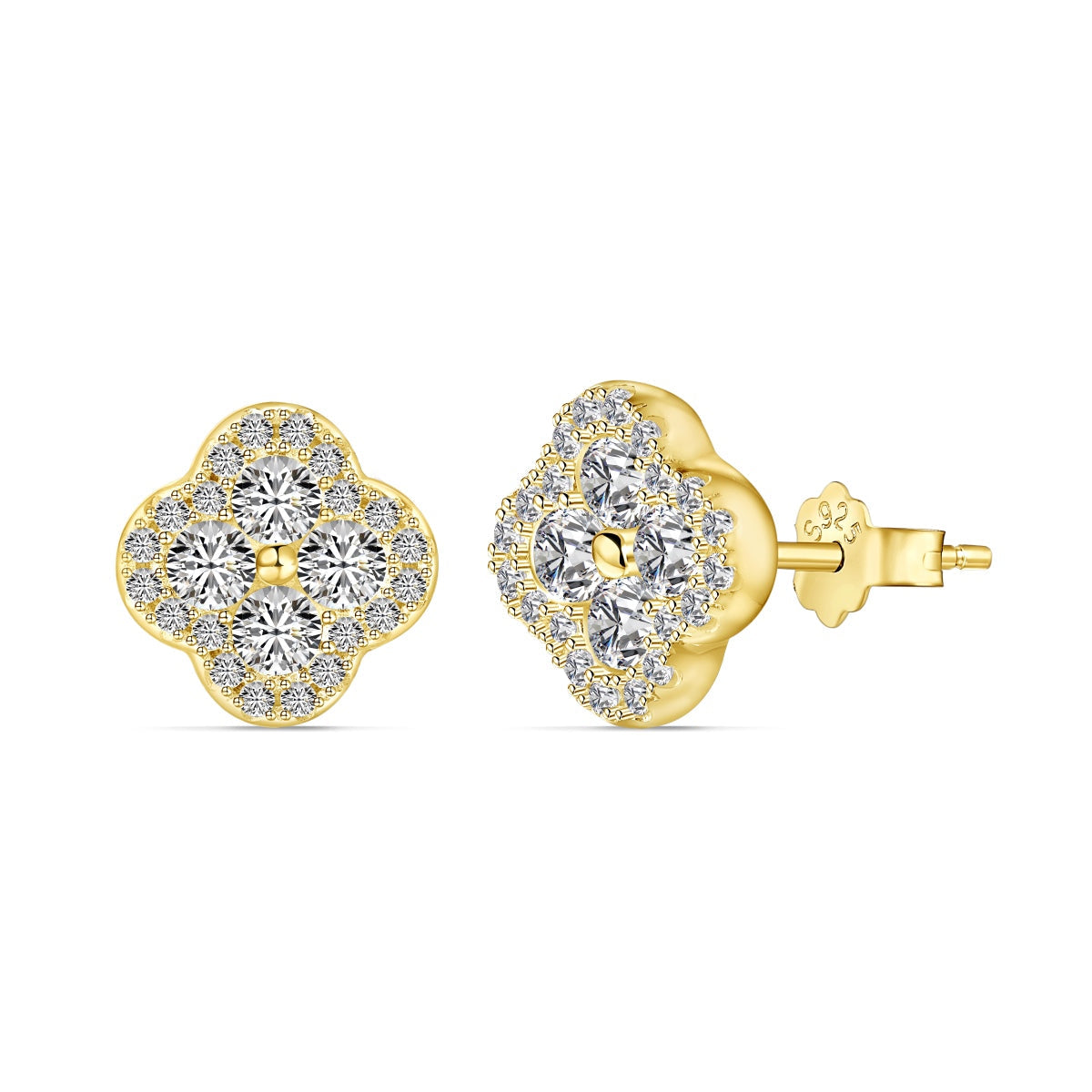 [baslovejewels]Four-Leaf Clover Flower Shaped Earrings