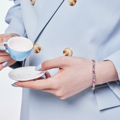 [baslovejewels]Ornate Sparkling Multi Cut Party Bracelet