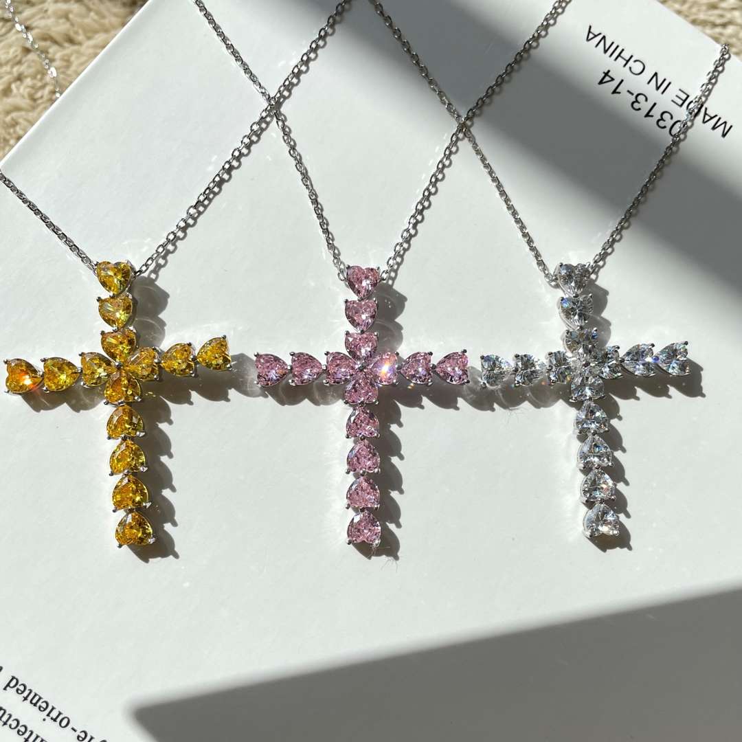 [baslovejewels]Radiant Cross Shape Necklace