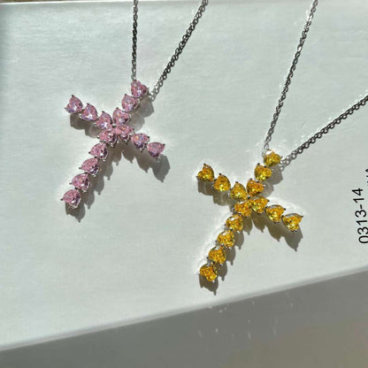 [baslovejewels]Radiant Cross Shape Necklace