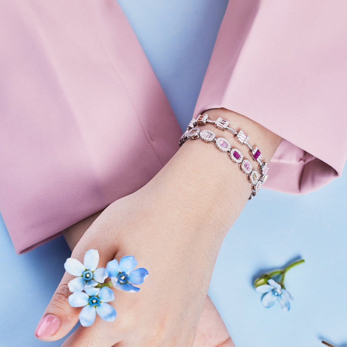 [baslovejewels]Dainty Charming Emerald Cut Daily Bracelet