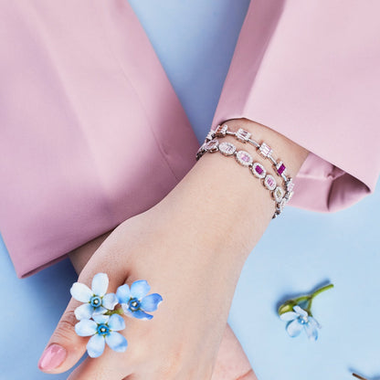 [baslovejewels]Dainty Charming Emerald Cut Daily Bracelet