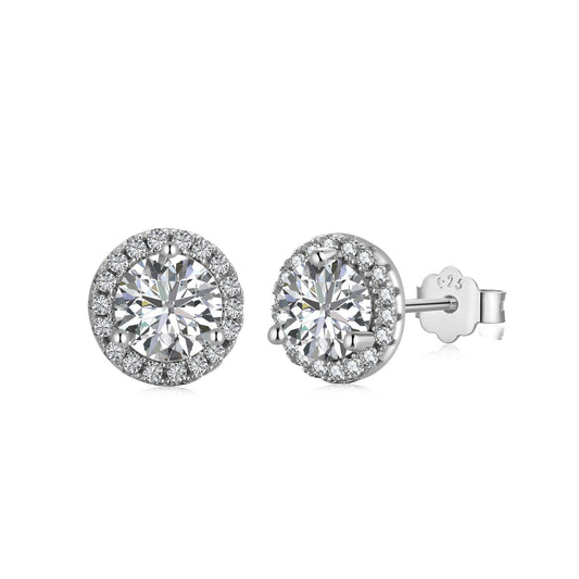 [baslovejewels]Classic Princess Round Shape Earrings