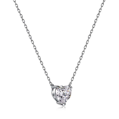 [BASLOVE]Heart Shape Main Stone Pendant Collarbone Necklace