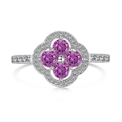 [baslovejewels]Four Leaf Clover Flower Design Ring